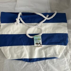 Nautical Blue and White Tote Bag